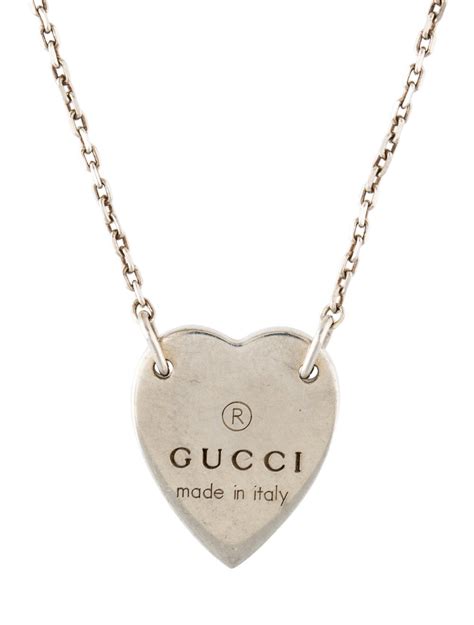 gucci heart pendant necklace gold|heart necklace with gucci trademark.